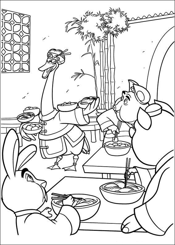 Plansa de colorat cu Kung Fu Panda 9 46
